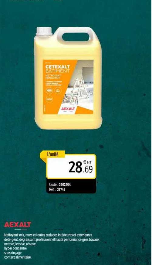 nettoyant sols, murs et toutes surfaces intérieures et extérieures aexalt