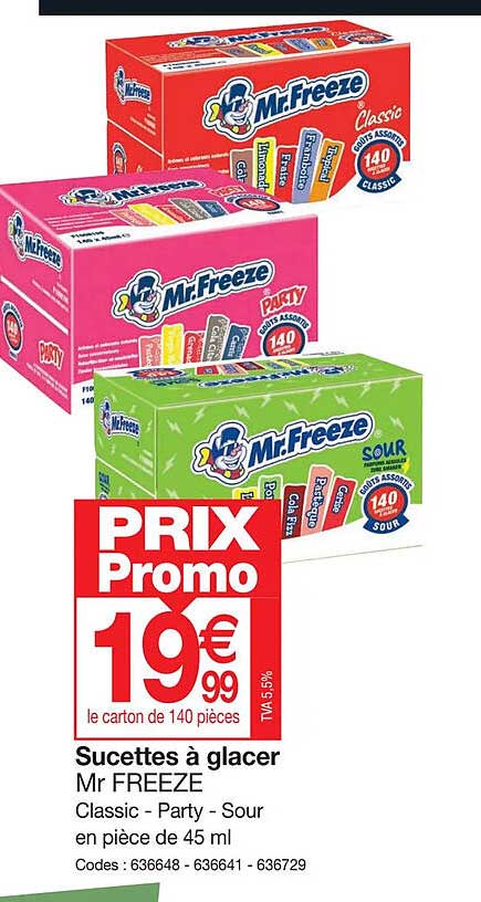 sucettes à glacer mr freeze