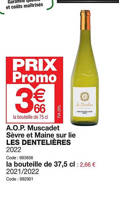 a.o.p. muscadet sèvre et maine sur lie les dentelières