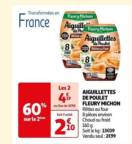 aiguillettes de poulet fleury michon