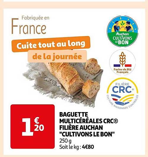 baguette multicéréales crc filière auchan "cultivons le bon"