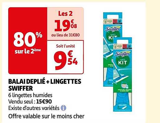 Balai Déplié + Lingettes Swiffer