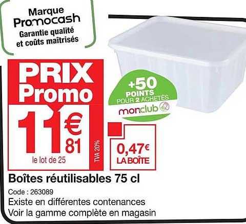 Boîtes Réutilisables 75 Cl