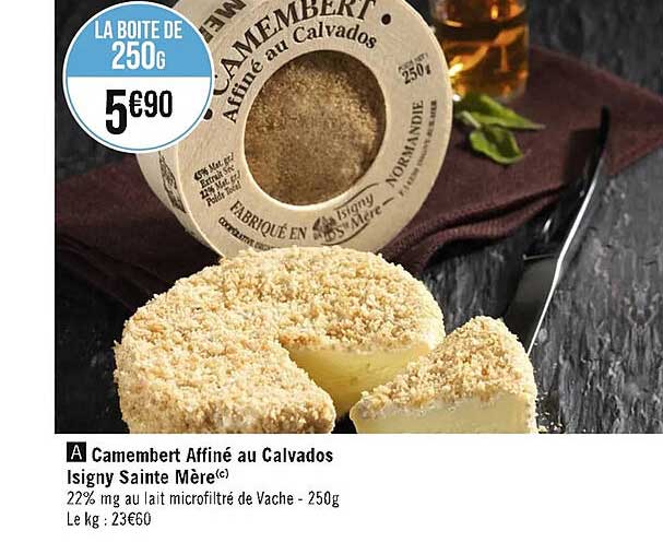 camembert affiné au calvados isigny sainte mère