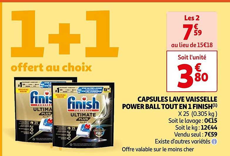 capsules lave vaisselle power ball tout en 1 fiish
