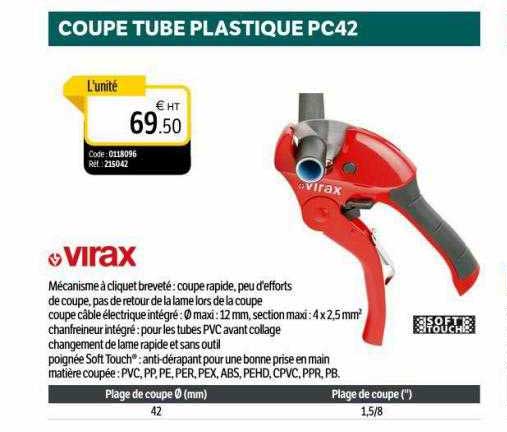 coupe tube plastique pc42 virax