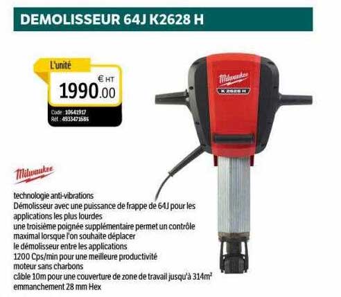 démolisseur 64j k2628 h milwaukee