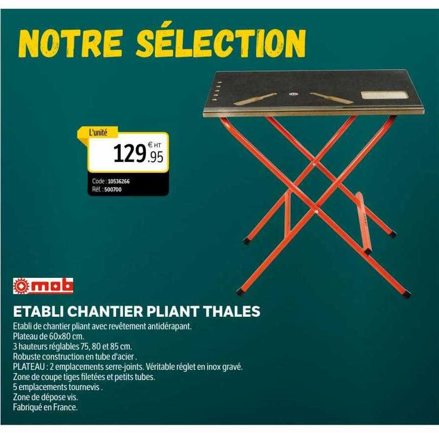 établi chantier pliant thales mob