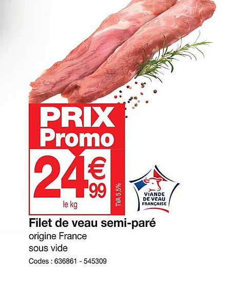 filet de veau semi-paré