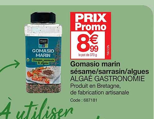 Gomasio Marin Sésame-sarrasin-algues Algaé Gastronomie