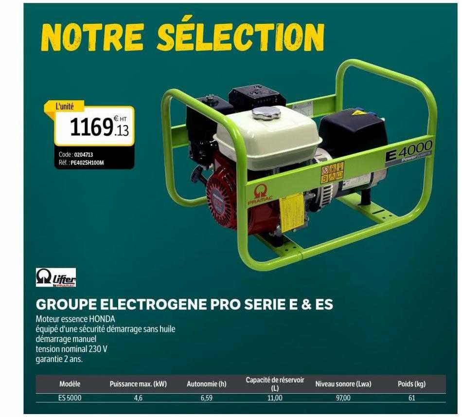 groupe électrogène pro série e & es