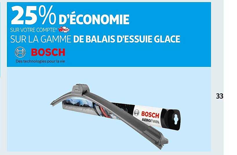 la gamme de balais d'essuie glace bosch
