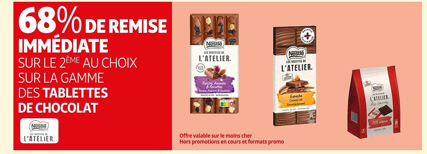 la gamme des tablettes de chocolat nestlé les recettes de l'atelier