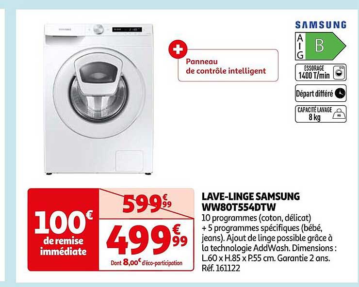 lave-linge samsung ww80t554dtw