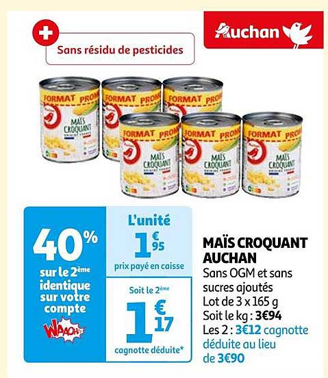 Maïs Croquant Auchan