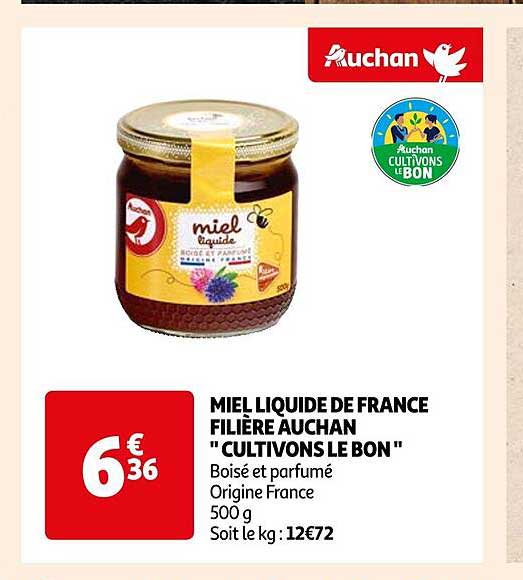 Miel Liquide De France Filière Auchan "cultivons Le Bon"