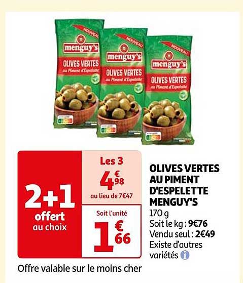 olives vertes au piment d'espelette menguy's