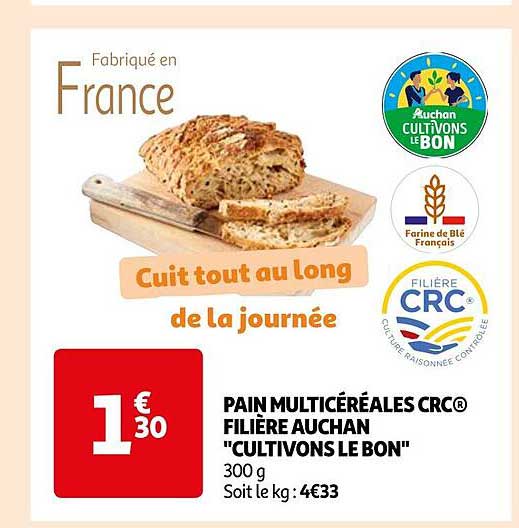 pain multicéréales crc filière auchan "cultivons le bon"