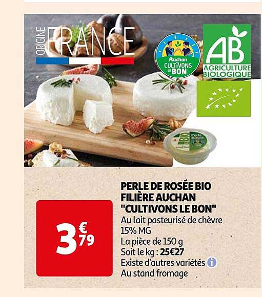 Perle De Rosée Bio Filière Auchan "cultivons Le Bon"