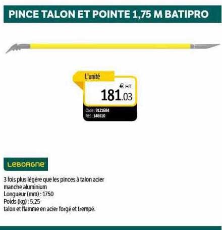 pince talon et pointe 1,75 m batipro leborgne