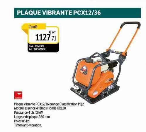 plaque vibrante pcx12-36 altrad