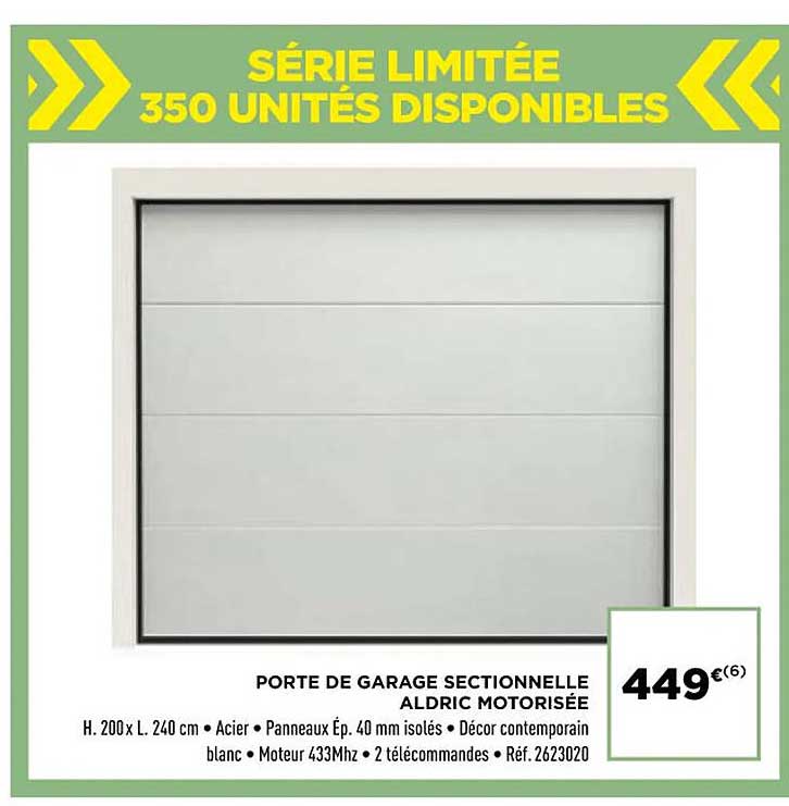Porte De Garage Sectionnelle Aldric Motorisée