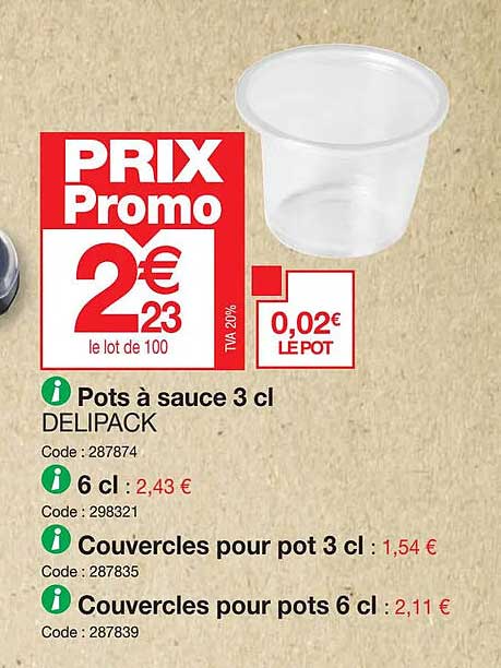 pots à sauce 3 cl delipack
