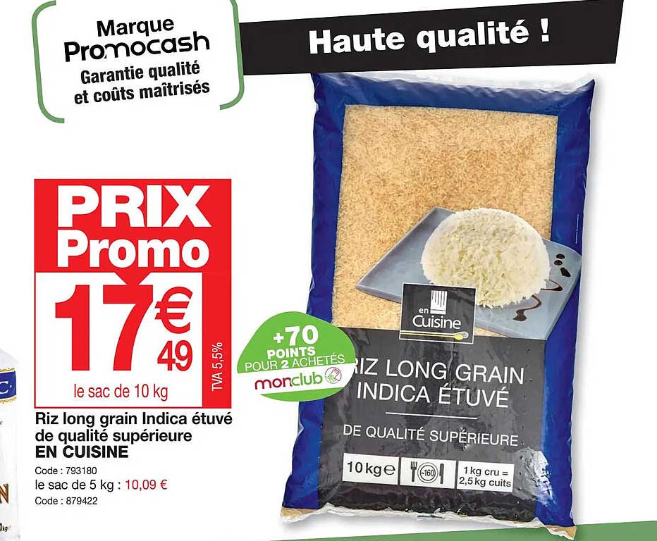 riz long grain indica étuvé de qualité supérieure en cuisine