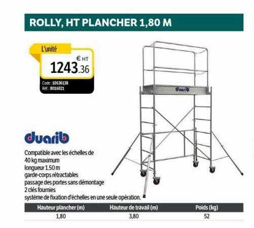 rolly, ht plancher 1,80 m duarib