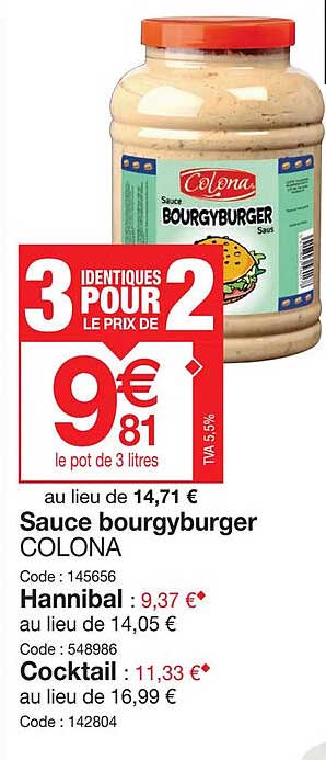 sauce bourgyburger colona