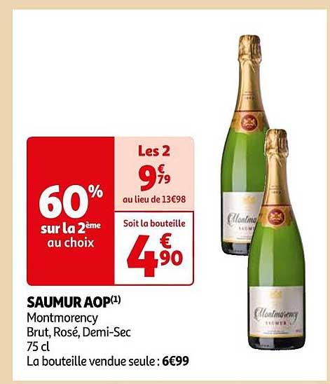 saumur aop montmorency brut, rosé, demi-Sec