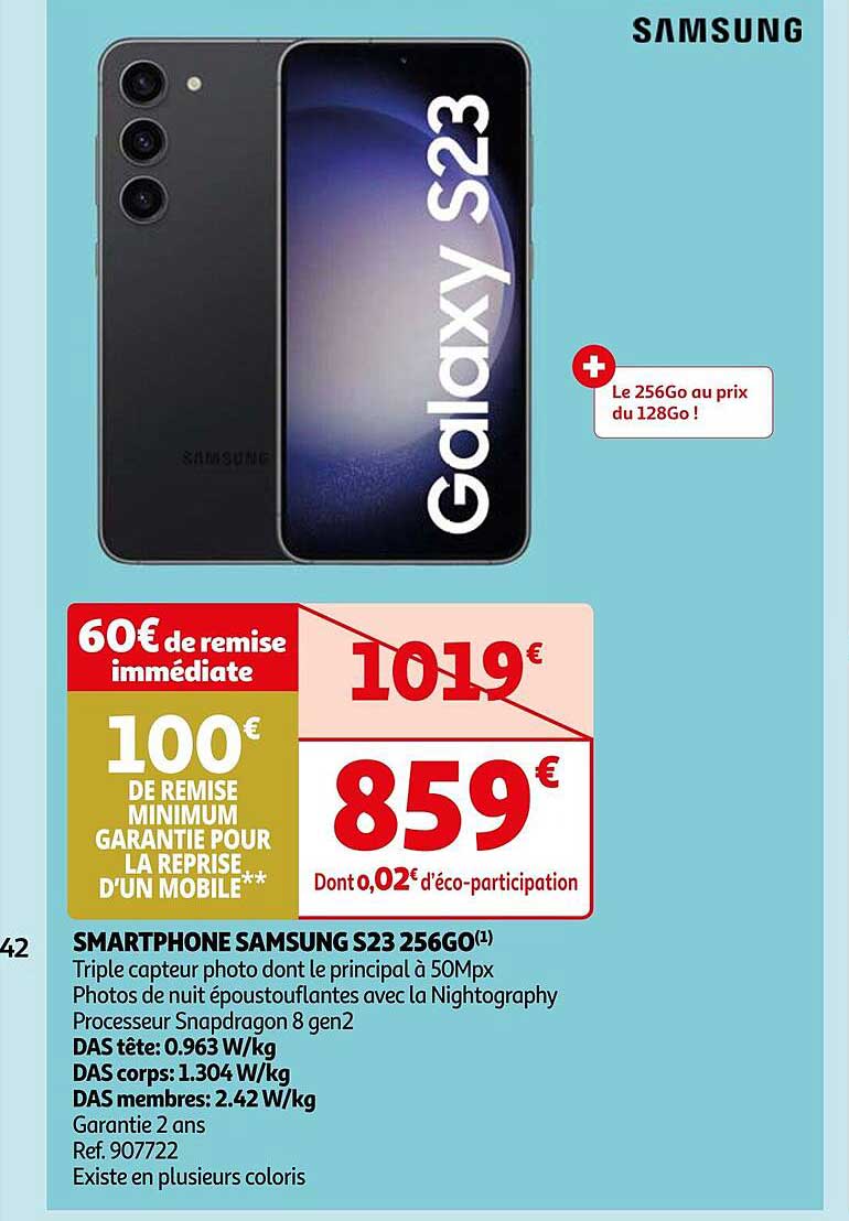 smartphone samsung s23 256go