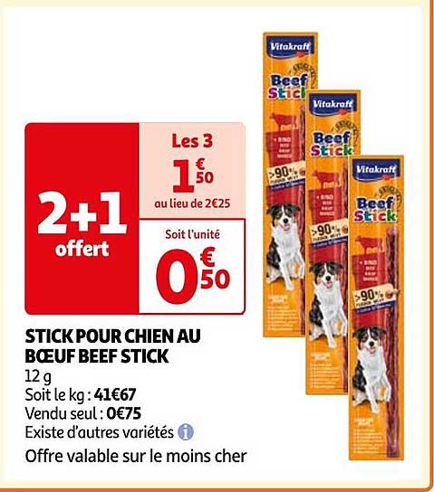 stick pour chien au bœuf beef stick