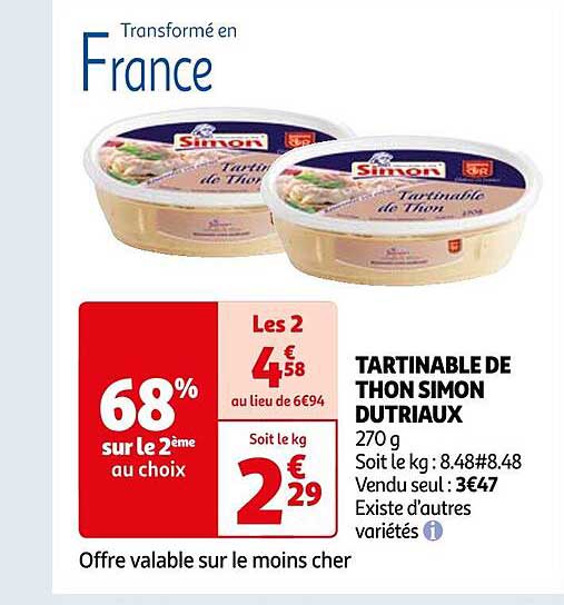 tartinable de thon simon dutriaux