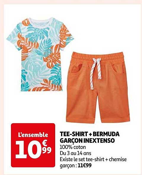 tee-shirt + bermuda garçon inextenso