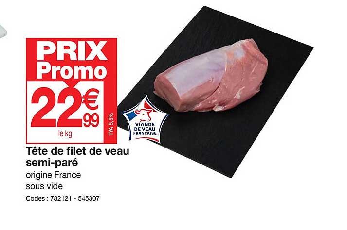 tête de filet de veau semi-paré