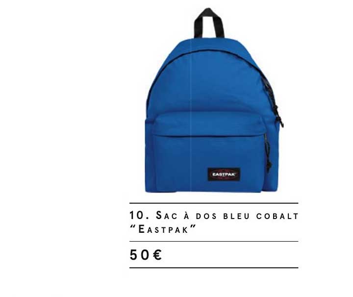 10. sac à dos bleu cobalt "eastpak"