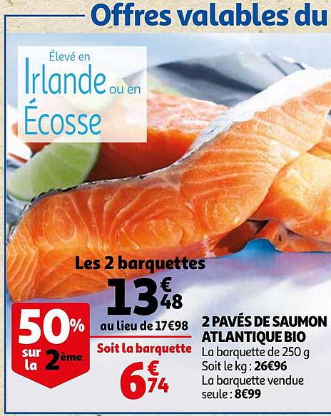 2 Pavés De Saumon Atlantique Bio