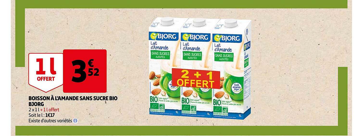 boisson à l'amande sans sucre bio bjorg