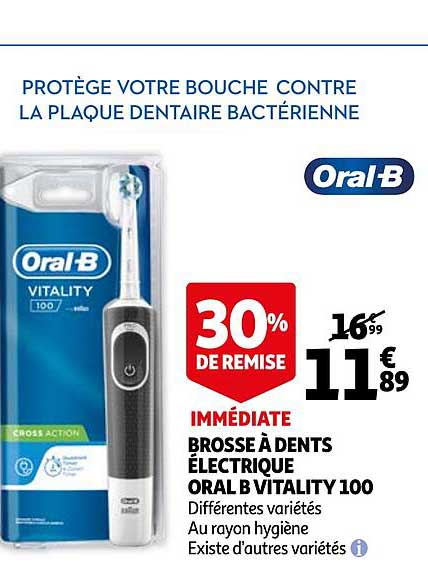 brosse à dents électrique oral b vitality 100