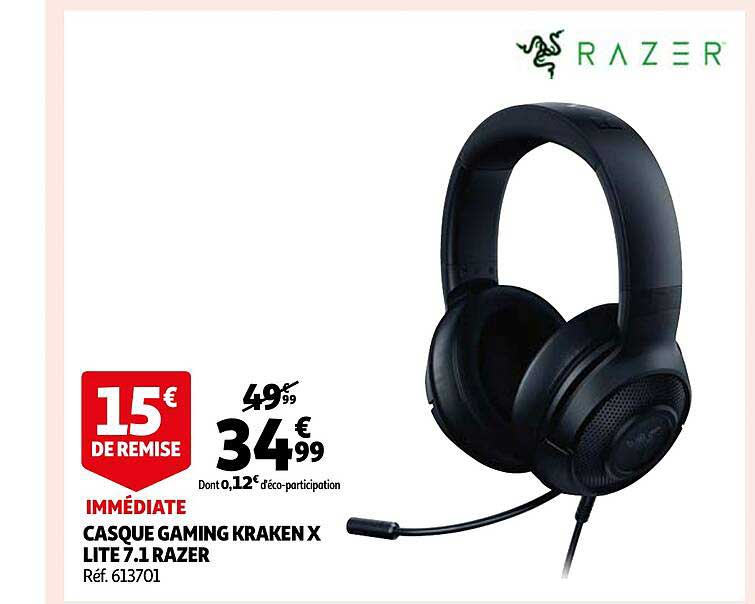 casque gaming kraken x lite 7.1 razer