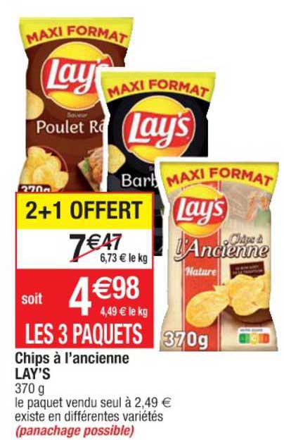 Chips à L'ancienne Lay's 2+1 Offert