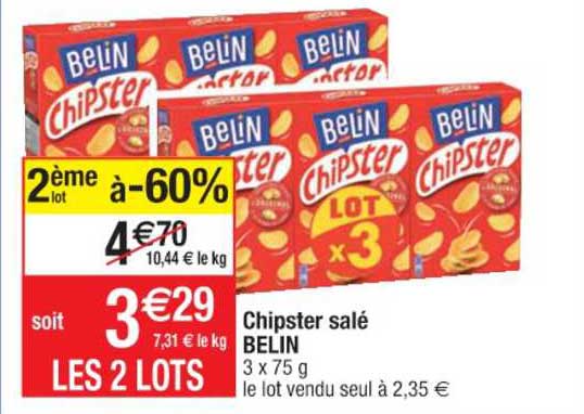Chipster Salé Belin 2ème Lot à -60%