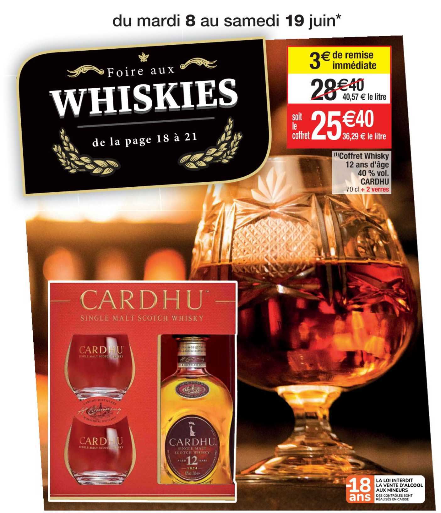 coffret whisky 12 ans d'âge 40% vol. cardhu