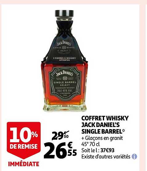 coffret whisky jack daniel's single barrel