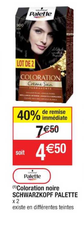 Coloration Noir Schwarzkopf Palette 40% De Remise Immédiate