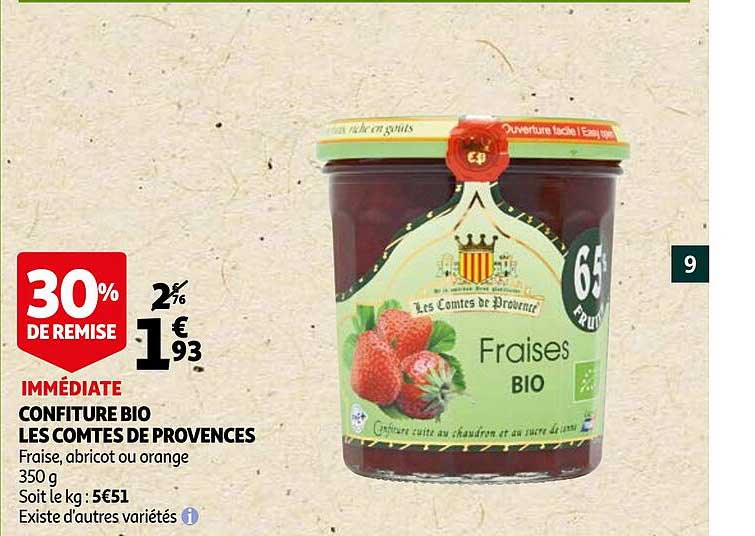 confiture bio les comtes de provences