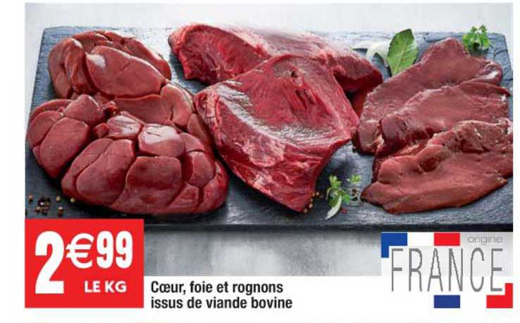 Cœur Foie Et Rognons Issus De Viande Bovine
