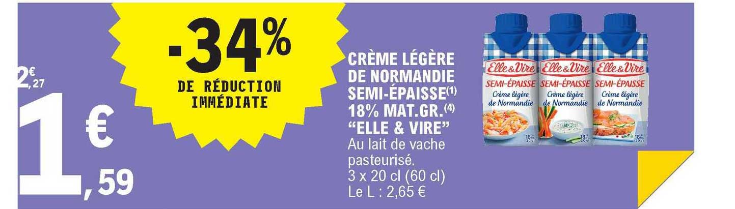 crème légère de normandie semi-èpaisse
