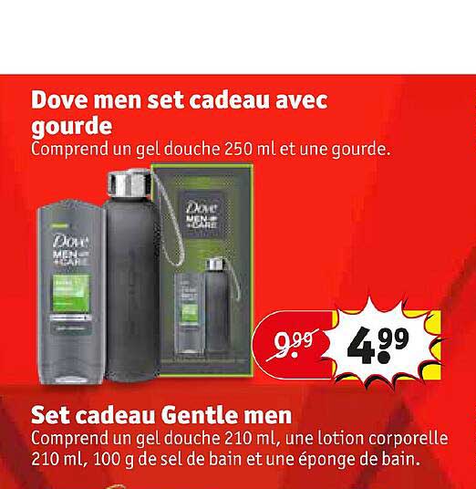 dove men set cadeau avec gourde, set cadeau gentle men
